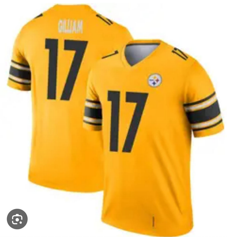 Men Pittsburgh Steelers 17 Gilliam yellow Nike 2025 Limited NFL Jersey 09